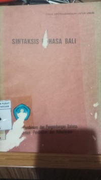 Sintaksis Bahasa Bali