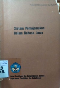 Sistem Pemajemukan Dalam Bahasa Jawa
