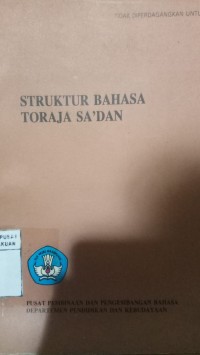 Struktur Bahasa Toraja Sa'dan