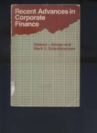 Recent Advances In Corporate Finance