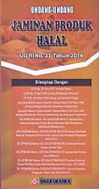 Undang - Undang Jaminan Produk Halal UU RI No. 33 Tahun 2014