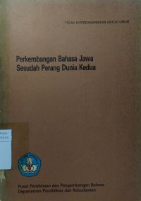 Perkembangan Bahasa Jawa Sesudah Perang Dunia Kedua