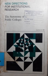 Image of New Directions For Institutional Research : The Authonomy of Public College