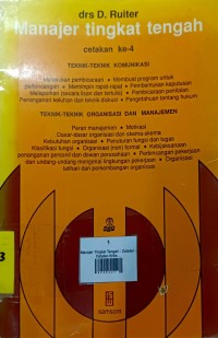 Manajer Tingkat Tengah : Catatan - Catatan Kritis Untuk Pertukaran Pikiran Antara Para Pemberi Pimpinan