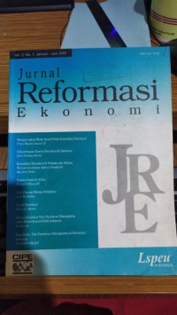 Image of Jurnal Reformasi Ekonomi Vol.3 No.1 Januari - Juni 2002