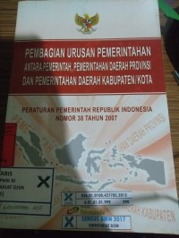 Pembagian Urusan Pemerintahan Antara Pemerintah, Pemerintah Daerah Provinsi Dan Pemerintan Daerah Kabupaten/Kota