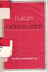 Hukum Pidana Adat